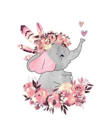 Custom Nursery Room Wall Art Decor For Baby Girl Elephant Design