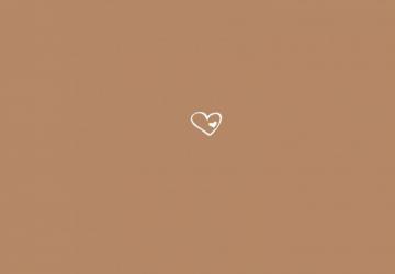 White Heart Outline Brown Art Wallpaper