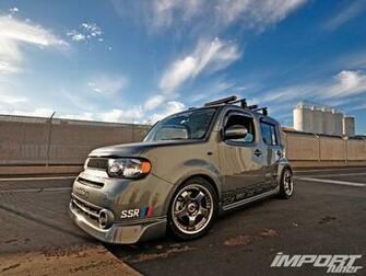 Black Tuning Wheels Racing Nissan Cube Wallpaper