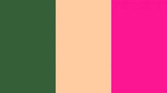 Deep Moss Green Peach And Pink Three Color Background