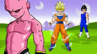 Kid Buu Goku Vegeta Wallpaper