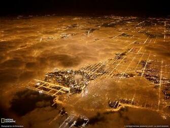 Chicago City Lights Picture Aerial Wallpaper National Art