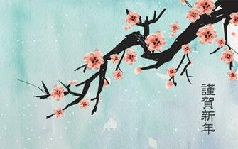 Chinese New Year Art Cards Ink Paintings Wallpaper