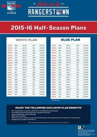 Half Season Plans New York Rangers Tickets