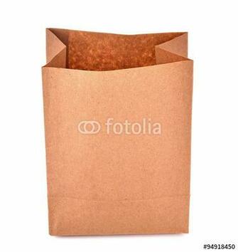 Brown Paper Bags Isolated White Background Stock Photo And Royalty