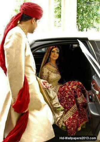 Pakistani Bridal With Groom In Wedding Dress HD Wallpaper
