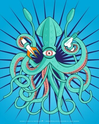 Giant Squid Attack By Fractma