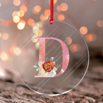Amazon Initial Letter D Pink Monogram Acrylic Hanging