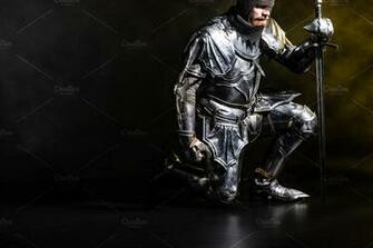 Handsome Knight In Armor Holding Swo High Quality People Image