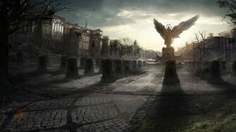 Angel Statue In A Destroyed City Wallpaper And Image