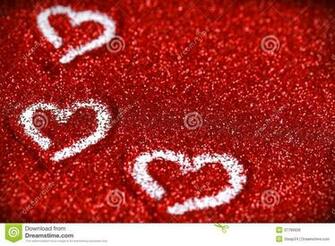 Red Glitter Hearts Valentine Day Abstract Background Love Sparkle