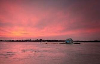 Wallpaper Sunset House France Brittany Saint Cado Image For