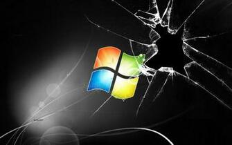 Wallpaper Cracked Screen Black Windows Computer