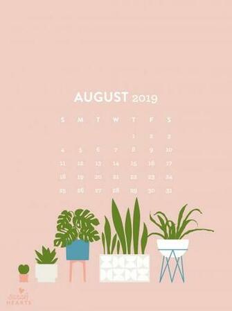 House Plant August Calendar Wallpaper Sarah Hearts