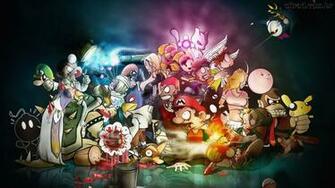 Papel De Parede Caricatura Dos Personagens Da Nintendo