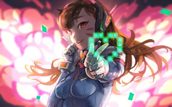 Anime Cat Girl Gaming D Va Love Sign Wallpaper