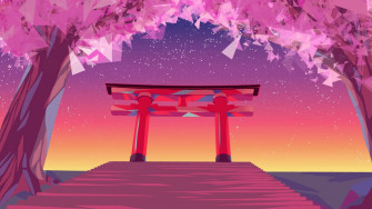 Torii Gate Polygon Art 1zcnxzuk7sm68w2j Wallpaper
