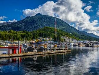 Desktop Wallpaper Alaska Ketchikan Hill Pier Cities