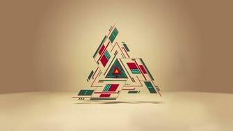 Abstract Red Simple Background Triangles HD Wallpaper