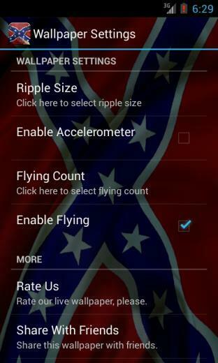 Rebel Flag Live Wallpaper Screenshot