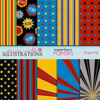Digital Papers Background Superhero