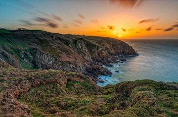 Coast Of Brittany France At Sunset HD Wallpaper Background