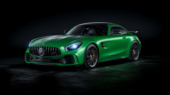 Simple Green Mercedes Benz Amg Gt R Background Wallpaper