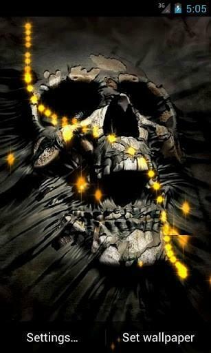 Demonic Skull Live Wallpaper Background Theme Showing An Evil Looking