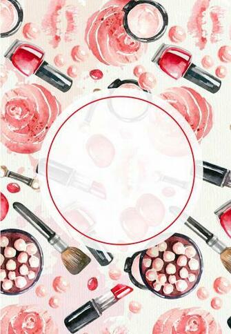 Beauty Cosmetics Vector Watercolor Painted Background In