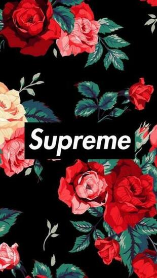 Supreme Floral iPhone Wallpaper Top