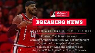 Carmelo Anthony Not Expected To Play Against The Los
