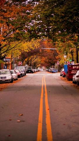 American Town Autumn iPhone Wallpaper