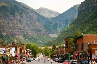 Wallpaper Telluride Colorado Usa Street Resort Slope Mountains