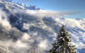 HD Gorgeous Winter Mountain Scape Wallpaper