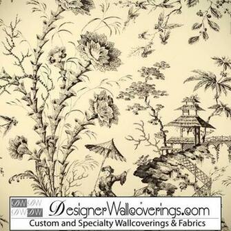 Asian Pagoda Toile Wallpaper Pal Designer Wallcoverings