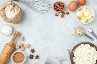 Baking Concept Ingredients On Background
