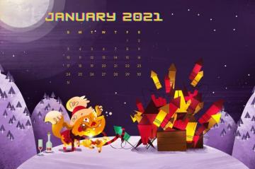 Beautiful January Calendar Wallpaper For Desktop