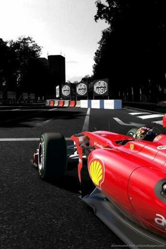 Ferrari Formula Car On The Track Wallpaper For iPhone