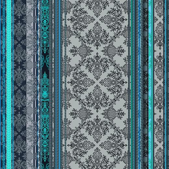Teal Aqua Grey Vintage Bohemian Wallpaper Photographic Prints By