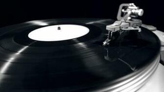Monochrome Record Player Wallpaper