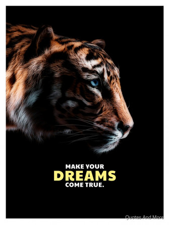 Tiger Motivation Quote Let Your Dreams Come True Kids T Shirt