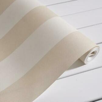 Wallpaper Black And White Vertical Stripe Non Woven Beige
