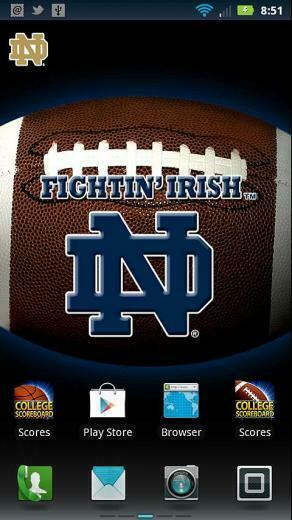 Officially Licensed Notre Dame Fighting Irish Revolving Wallpaper App