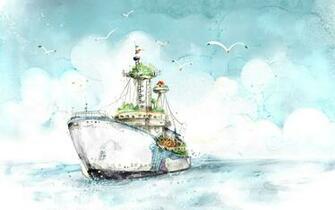 Nautical Hand Painted Cartoon Wallpaper Comics Desktop Background