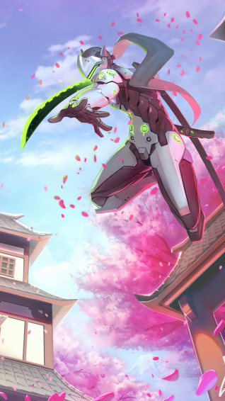 Genji Vs Samuro Overwatch Game Art 4k Wallpaper iPhone HD Phone