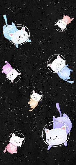On Wallpaper Cat Phone Cute Cartoon