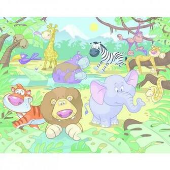 Walltastic Baby Jungle Safari Designer Wallpaper Mural Next Day