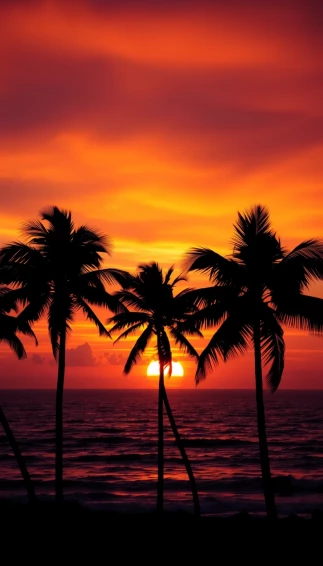 Palm Tree Sunset Wallpaper