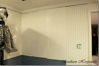 Beadboard Wallpaper Up