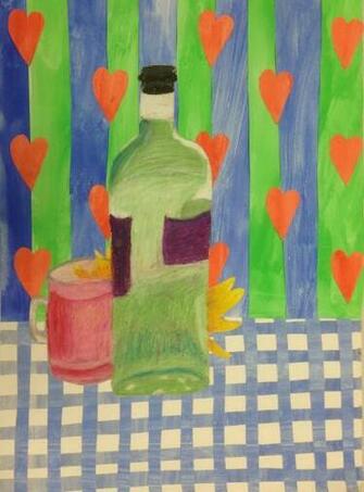 Emily Fauvist Final Piece Including Oil Pastel Still Life From